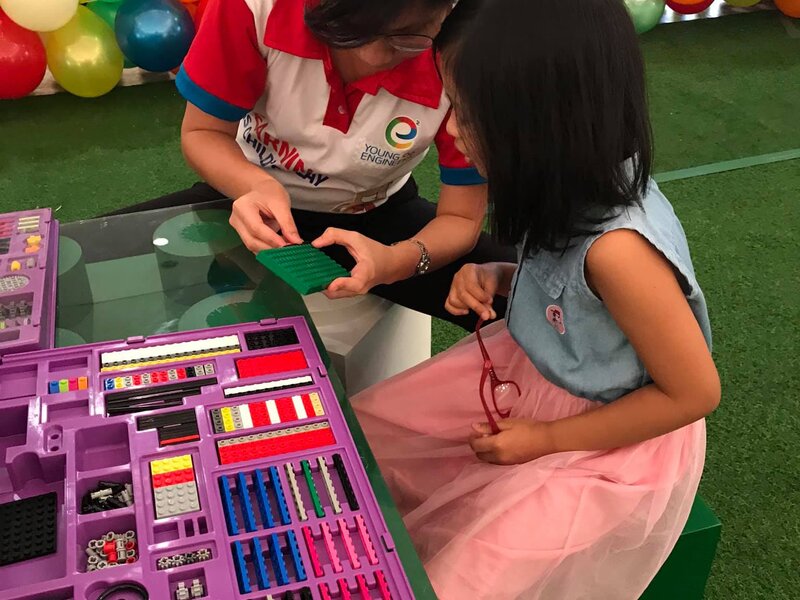 Young Engineers birthday party setup